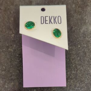 Green and Gold Earrings